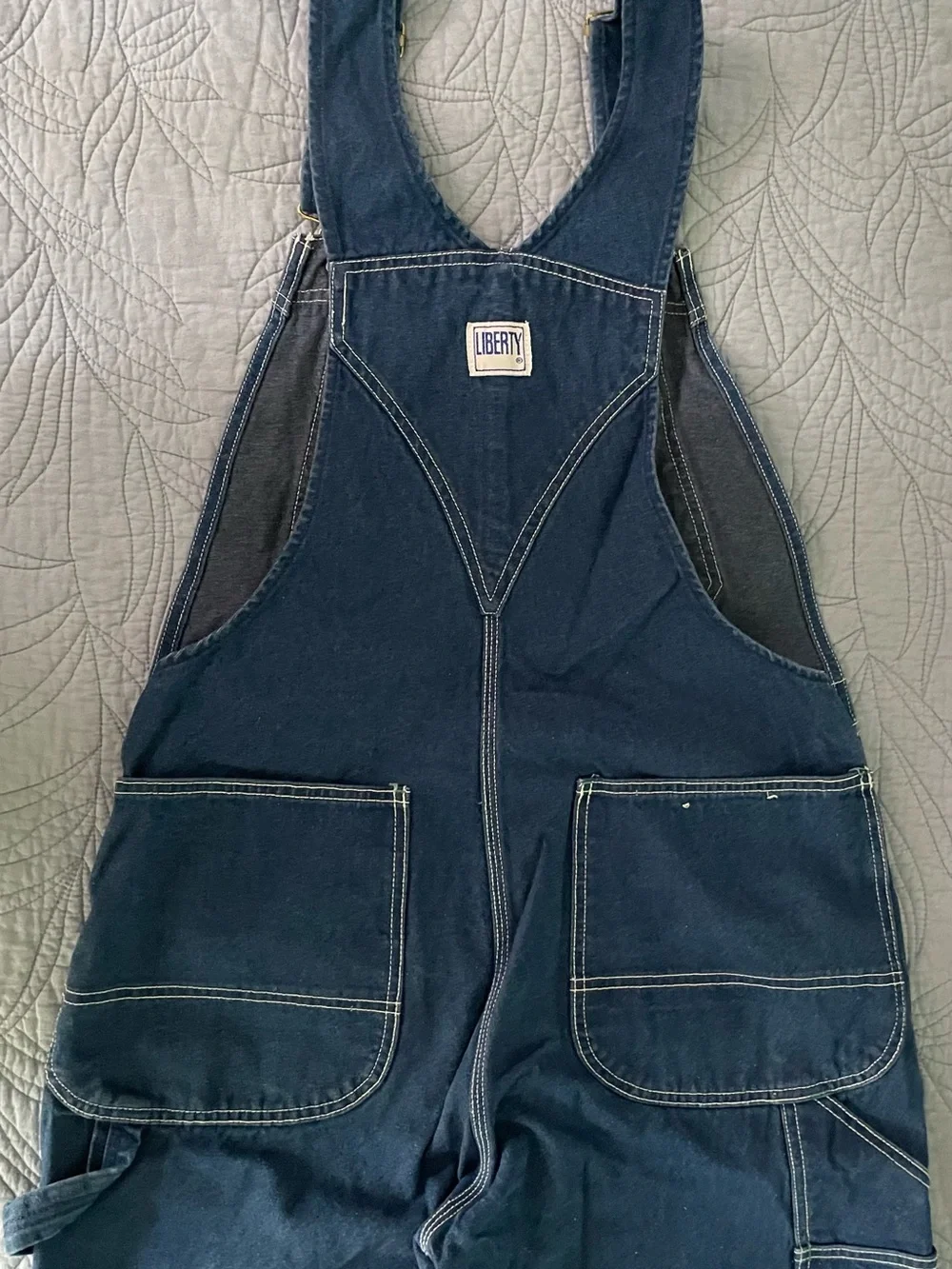 Liberty Denim Overalls Bibs Y2K Darkwash Green Trim   Men’s 36”x 30”
